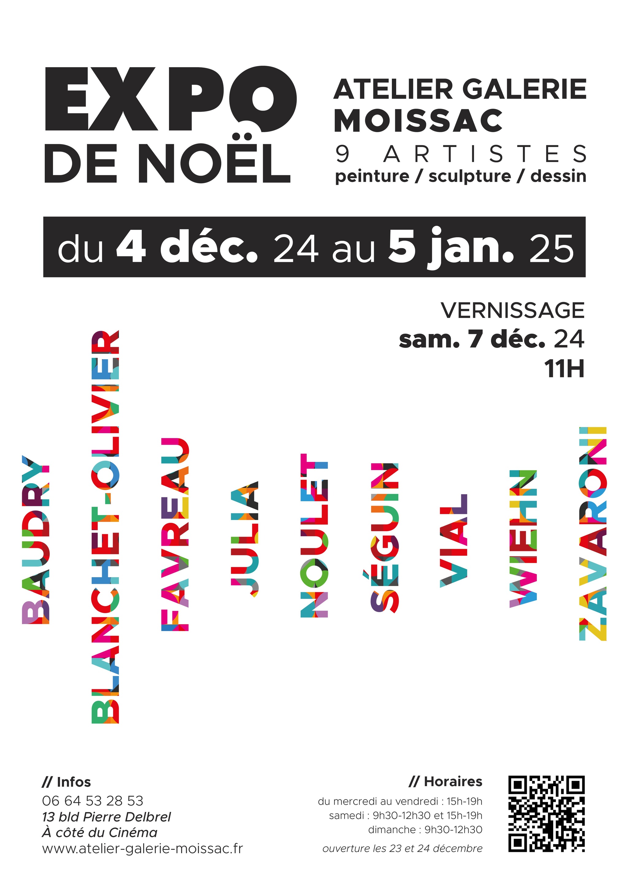 Affiche Expo de Noël, Atelier Galerie, Moissac